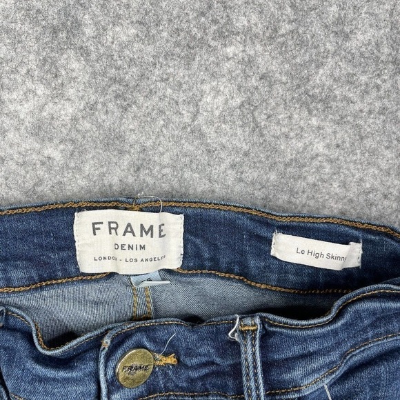 FRAME Denim Le High Skinny 26 Jeans Women's Blue Step Hem Stretch Medium - Picture 7 of 10